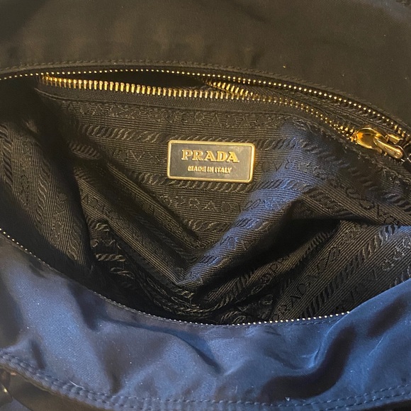 Black Prada Tote Bag with Gold Accents - Picture 3 of 4